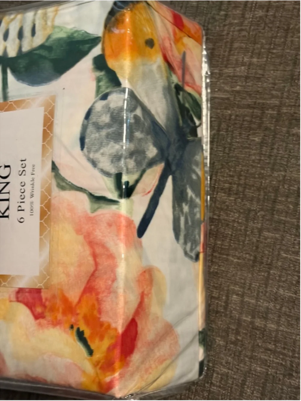 HOTEL COLLECTION King 6 Piece Pink White Floral Bamboo 1800 Sheet Set